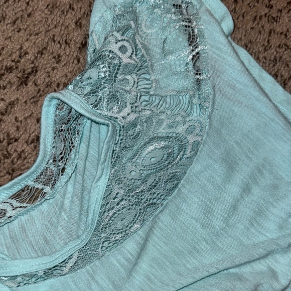 Torrid Aqua Lace Cold Shoulder Top - Picture 3 of 3